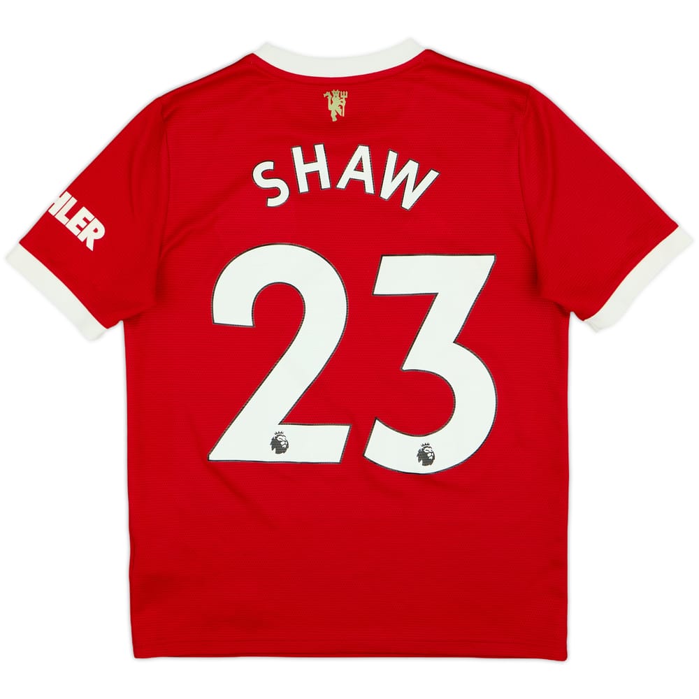 2021-22 Manchester United Home Shirt Shaw #23 - 6/10 - (L.Boys)