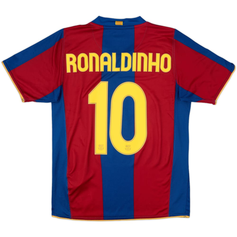2007-08 Barcelona Home Shirt Ronaldinho #10 - 8/10 - (S)