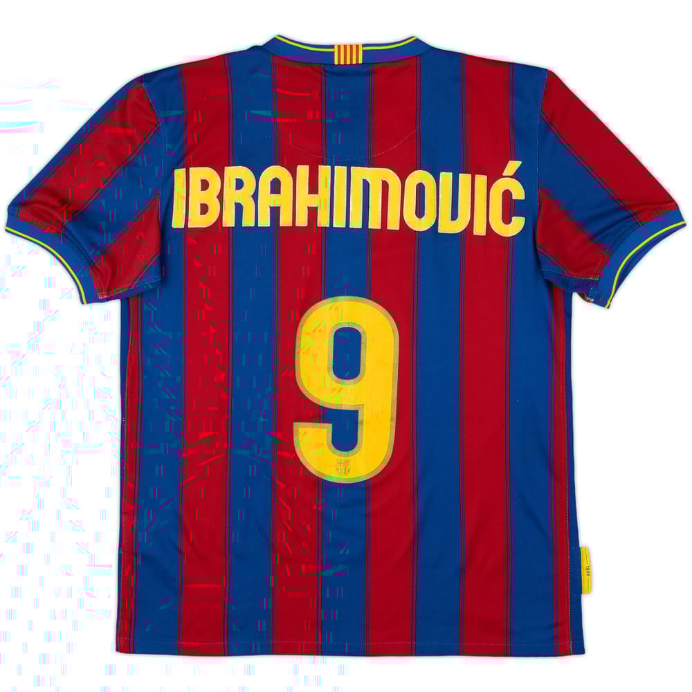 2009-10 Barcelona Home Shirt Ibrahimovic #9 - 6/10 - (XL.Boys)