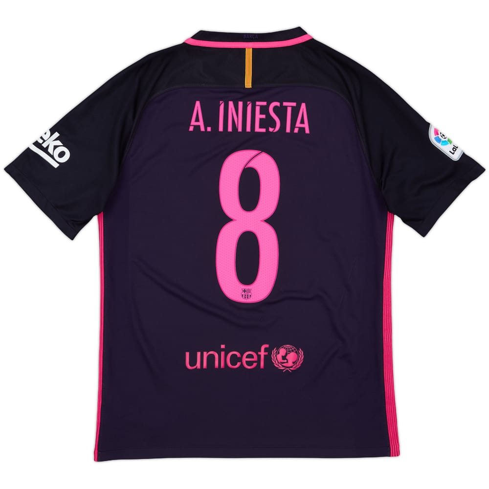 2016-17 Barcelona Away Shirt A.Iniesta #8 - 8/10 - (M)