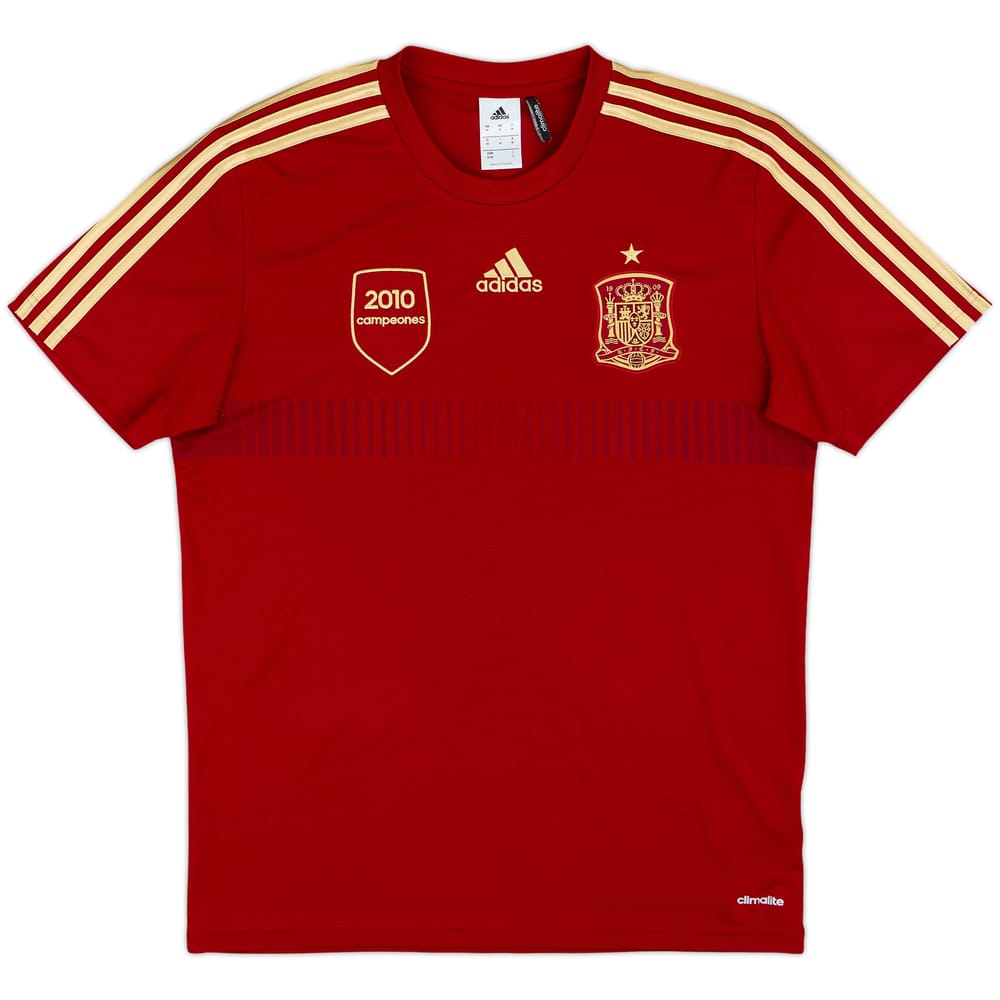 2013-14 Spain '2010 Campeones' adidas Training Shirt - 9/10 - (M)