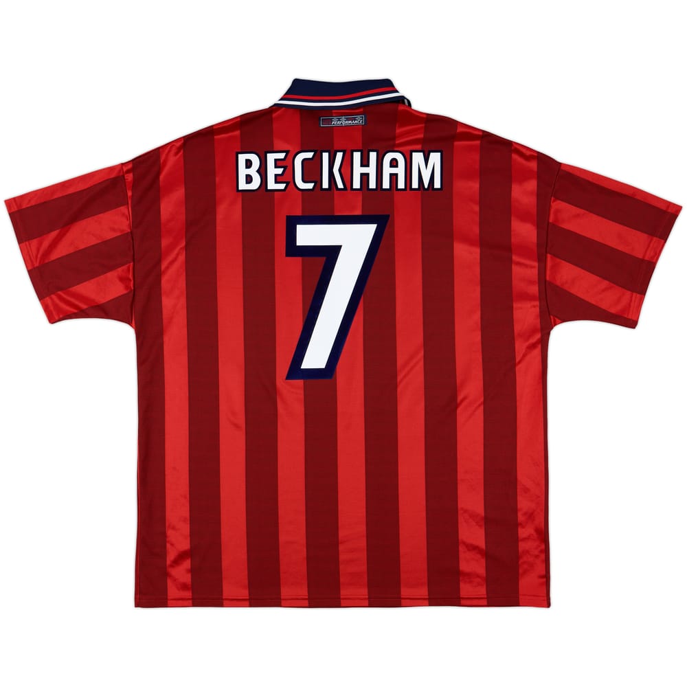 1997-99 England Away Shirt Beckham #7 - 10/10 - (XXL)
