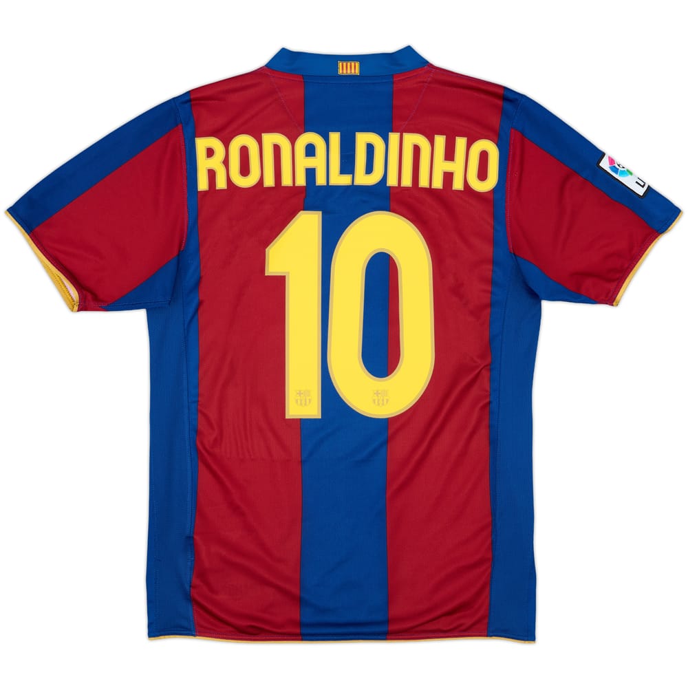 2007-08 Barcelona Home Shirt Ronaldinho #10 - 7/10 - (M)