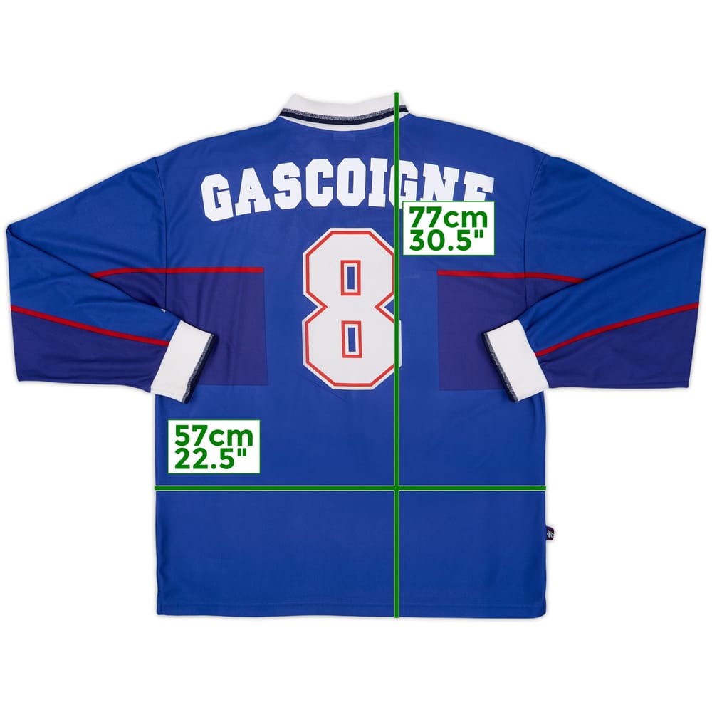 1997-99 Rangers Home L/S Shirt Gascoigne #8 - 8/10 - (XL)