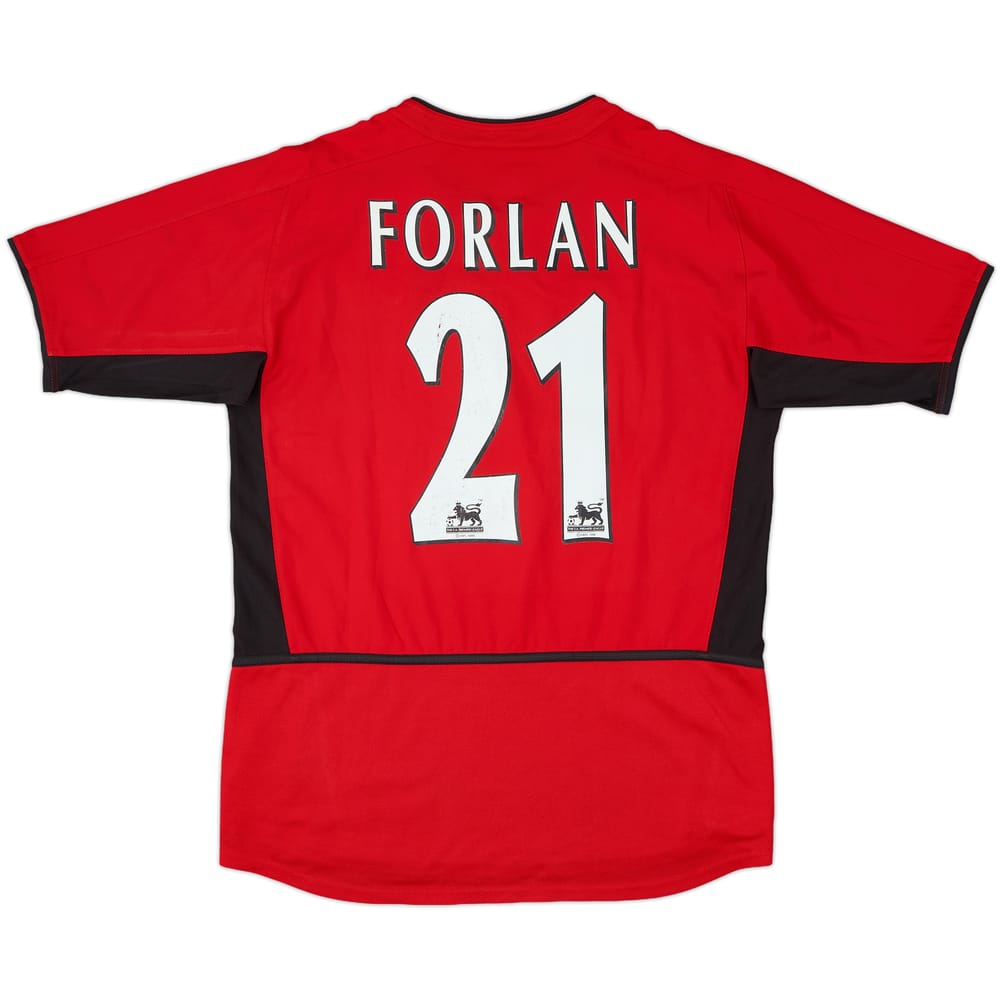 2002-04 Manchester United Home Shirt Forlan #21 - 8/10 - (XL.Boys)