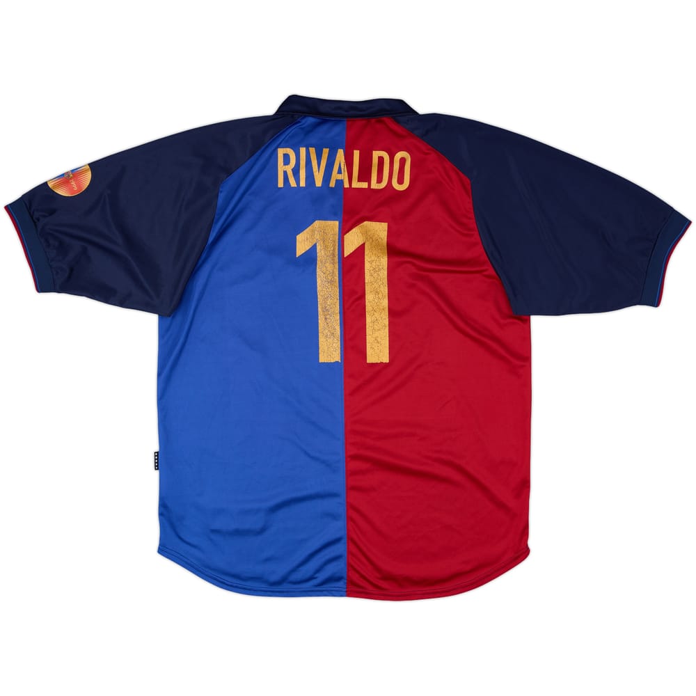 1999-00 Barcelona Centenary Home Shirt Rivaldo #11 - 6/10 - (XL)