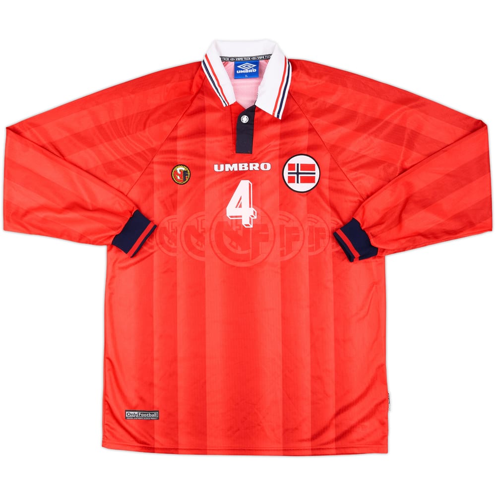 1999 Norway Match Issue Home L/S Shirt #4 (Bragstad)