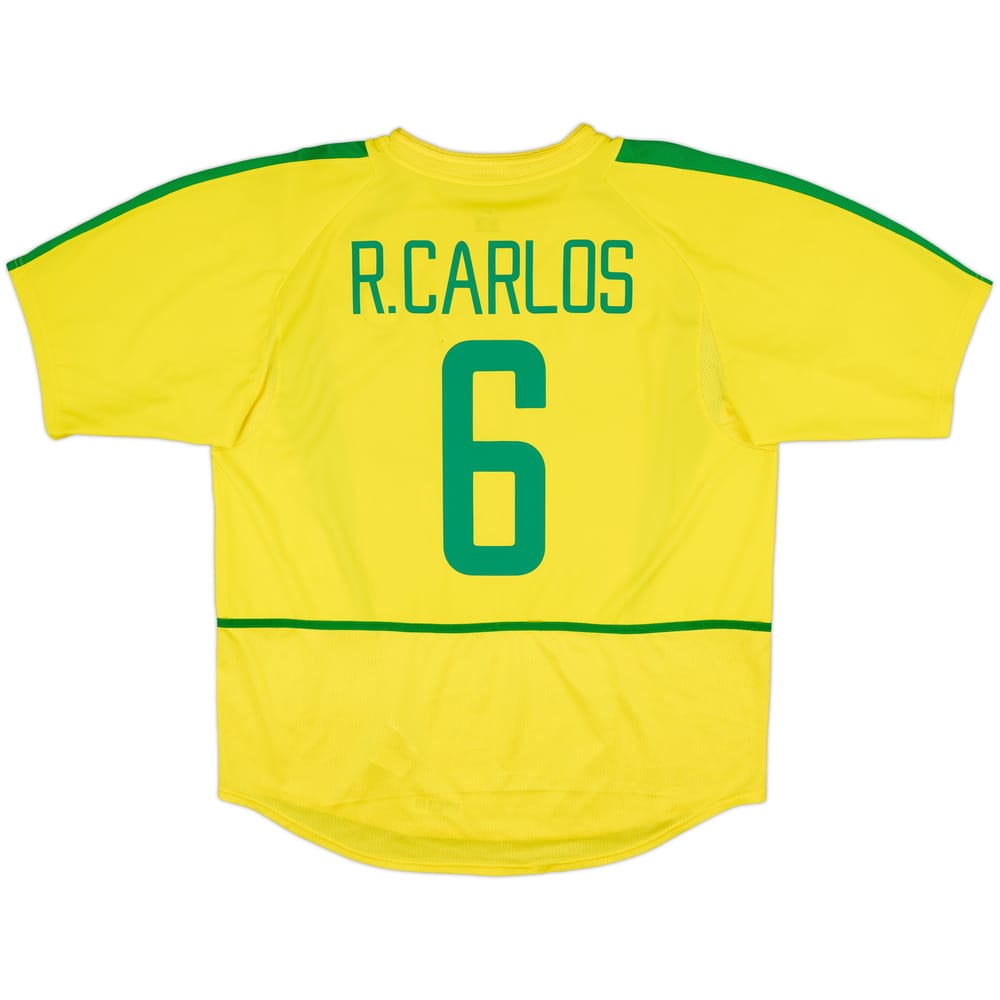 2002-04 Brazil Home Shirt R.Carlos #6 - 8/10 - (XL)
