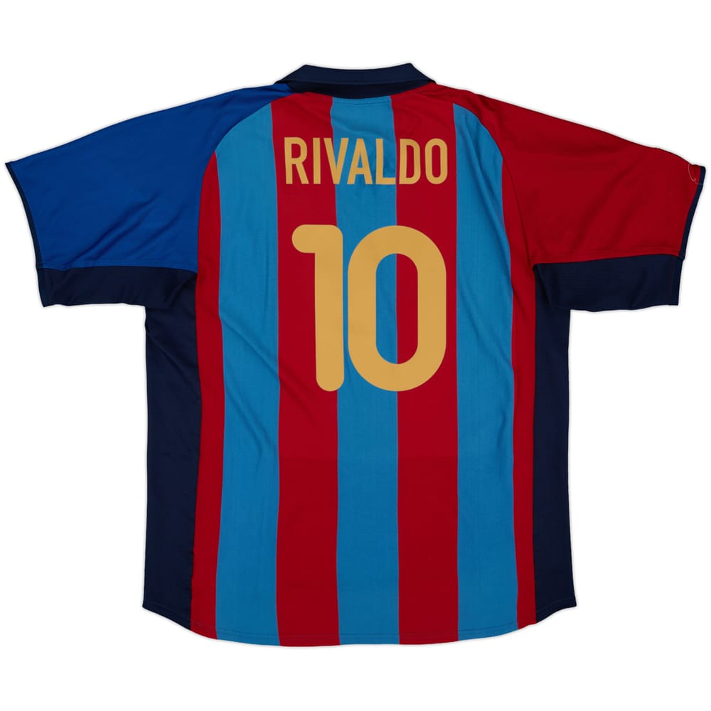 2001-02 Barcelona Home Shirt Rivaldo #10 - 6/10 - (XL)