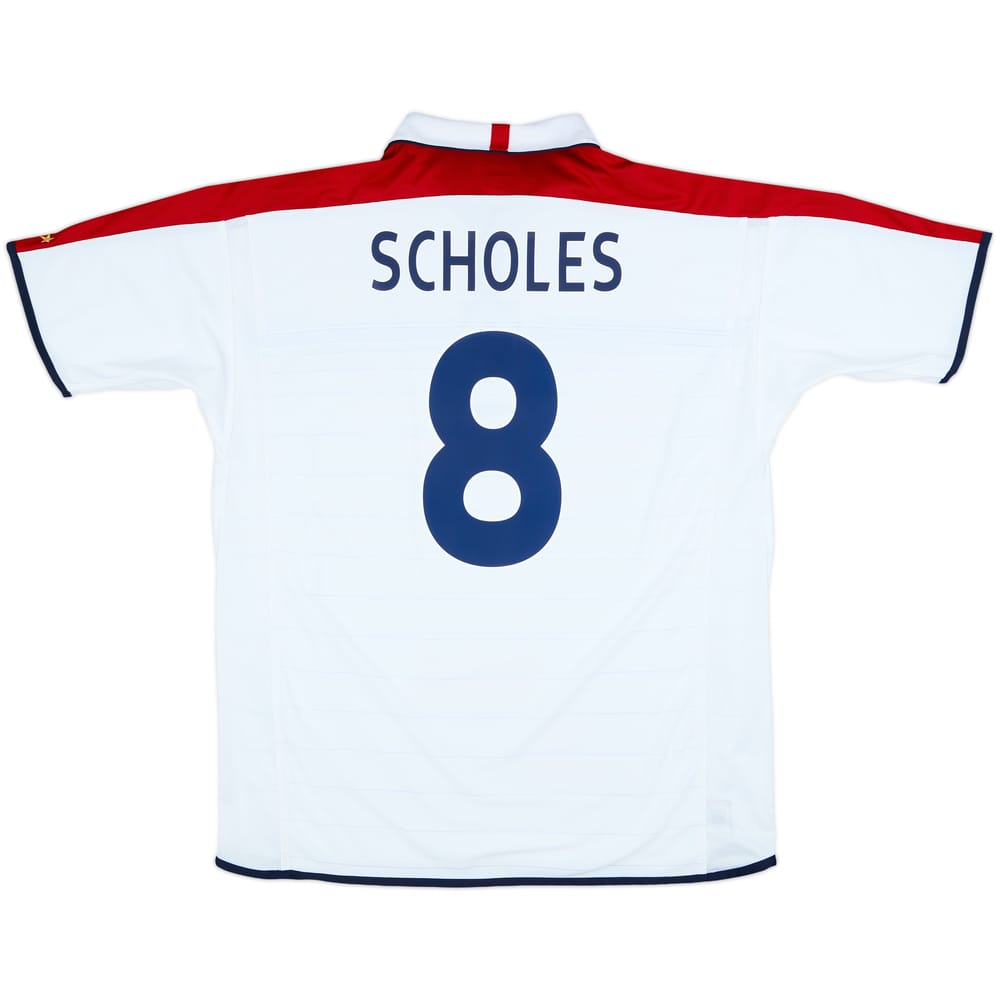 2003-05 England Home Shirt Scholes #8 - 9/10 - (XL)