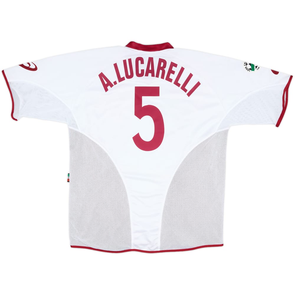 2004-05 Livorno Match Issue Coppa Italia Away Shirt A.Lucarelli #5