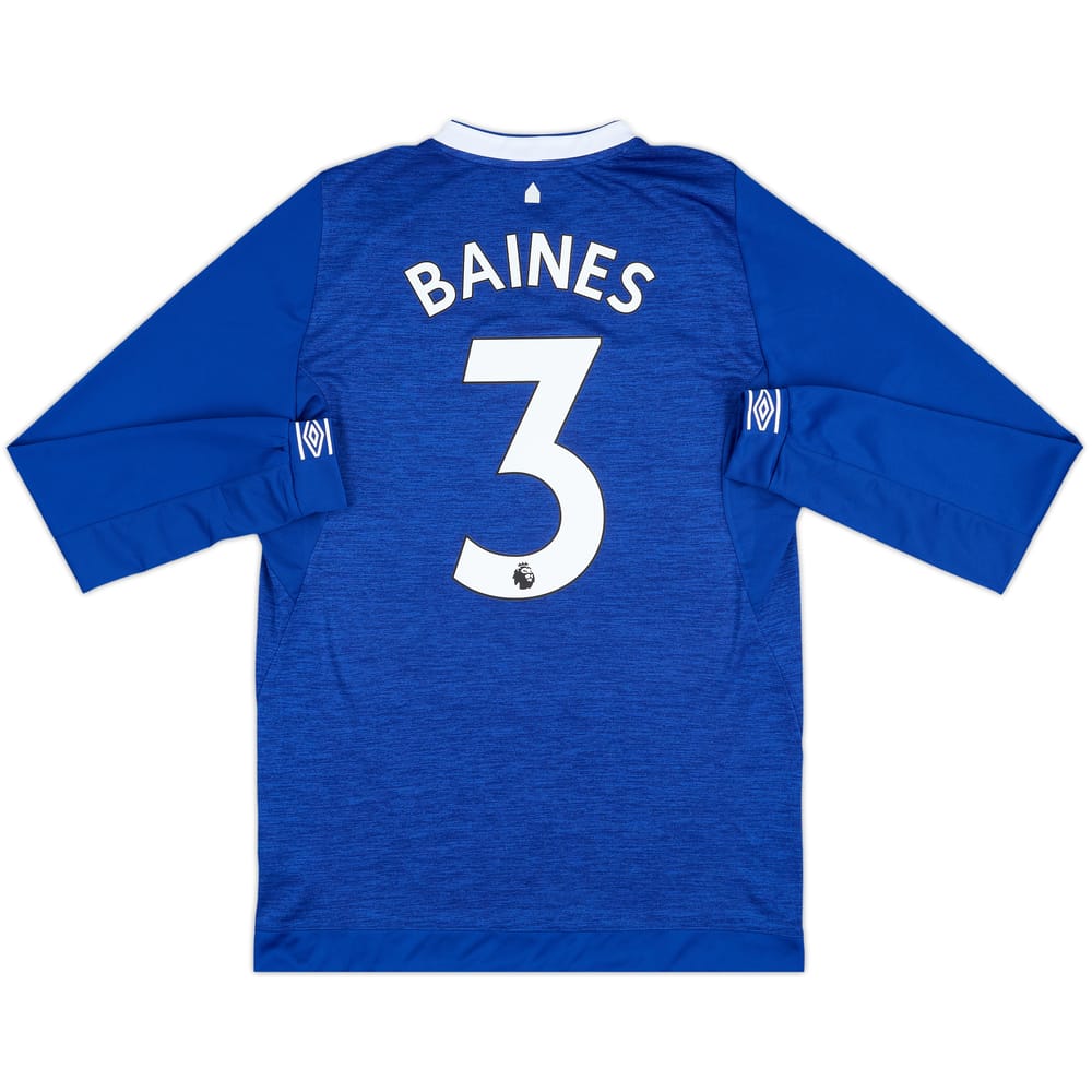 2018-19 Everton Home L/S Shirt Baines #3 - 9/10 - (M)