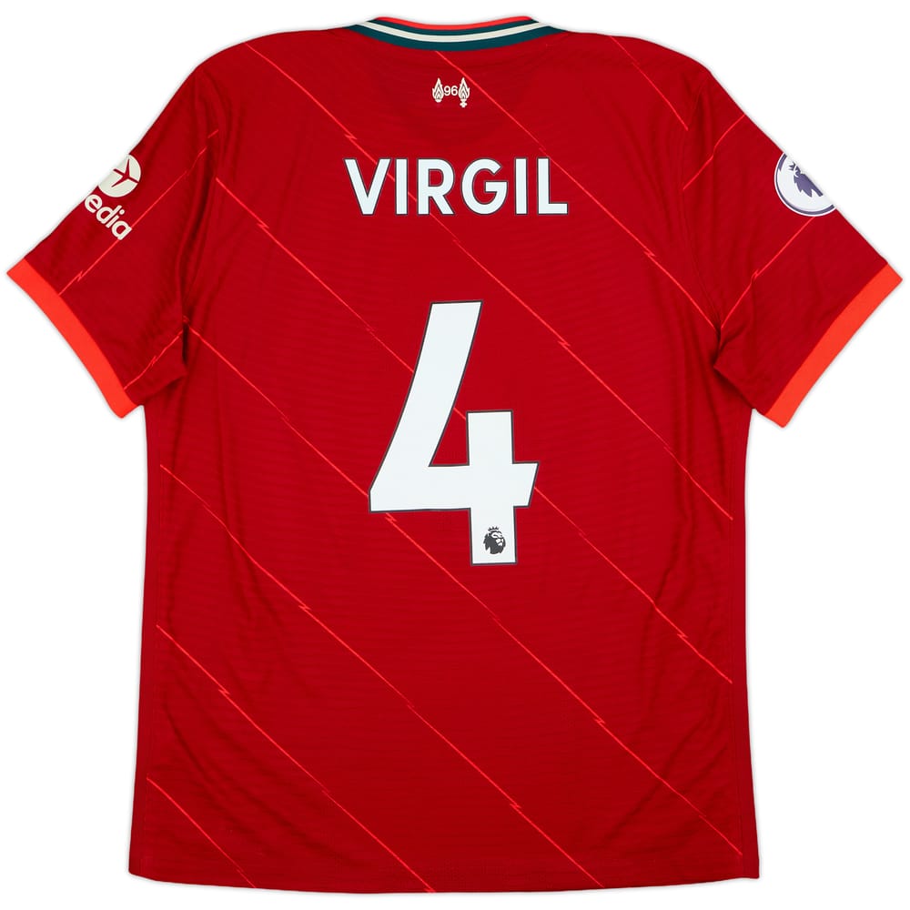2021-22 Liverpool Authentic Home Shirt Virgil #4 - 10/10 - (L)