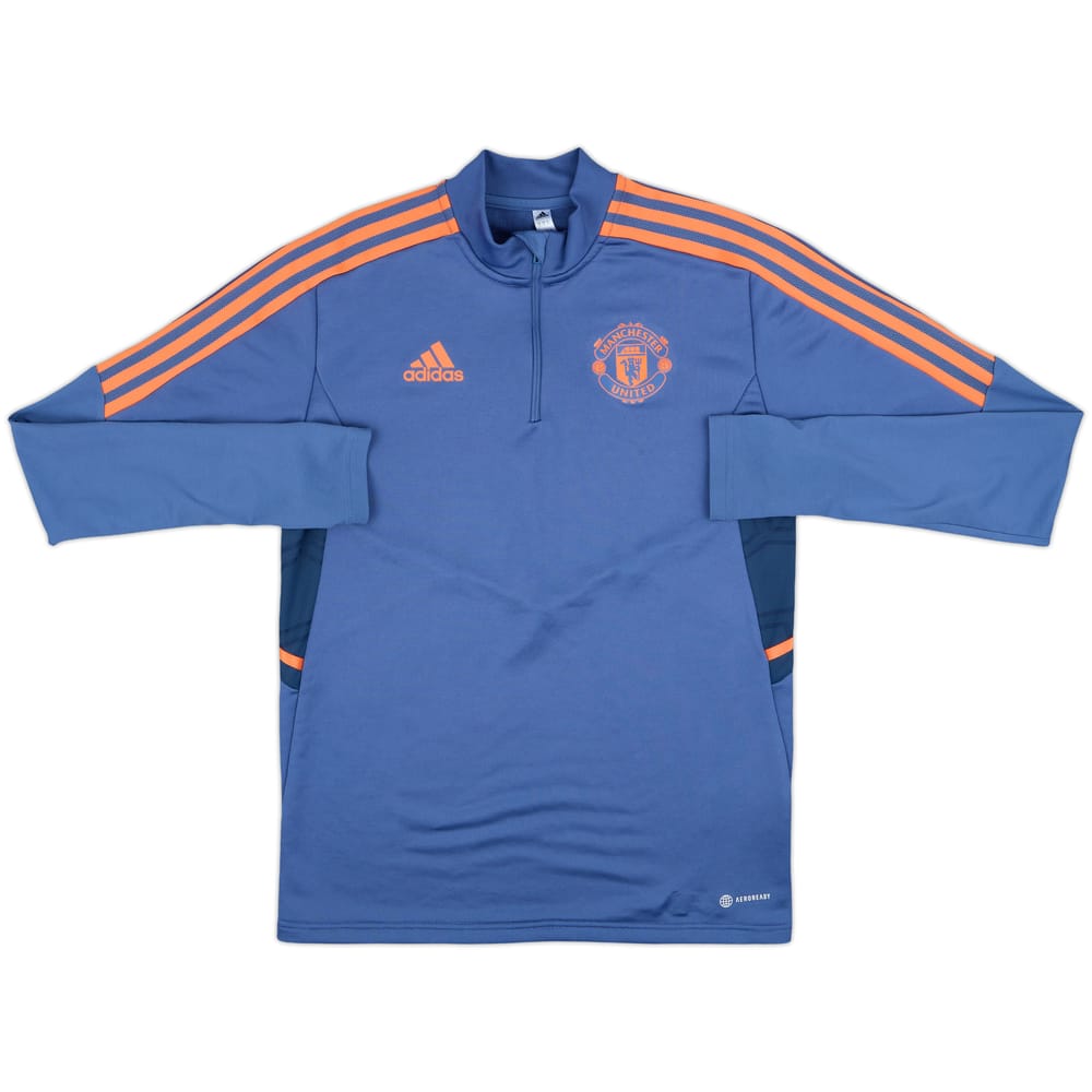 2022-23 Manchester United adidas 1/4 Zip Training Top - 8/10 - (S)
