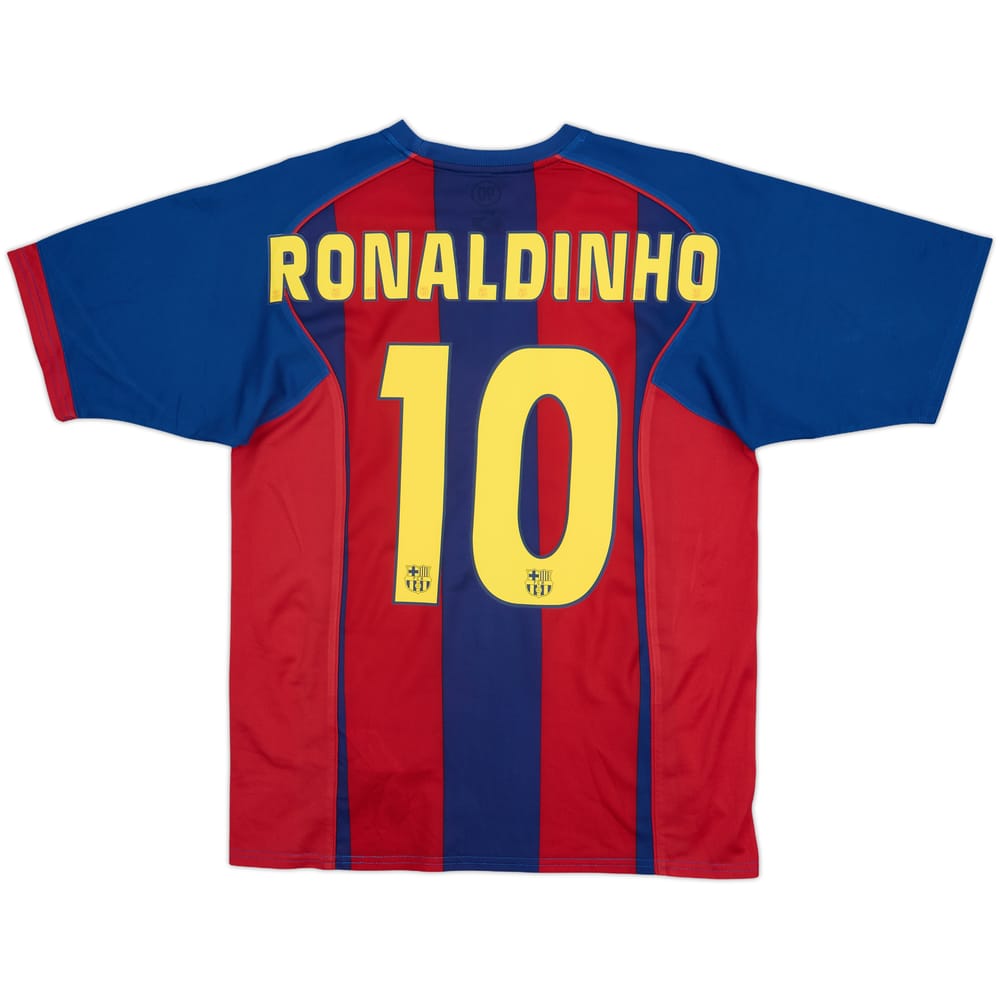 2004-05 Barcelona Basic Home Shirt Ronaldinho #10 - 9/10 - (M)