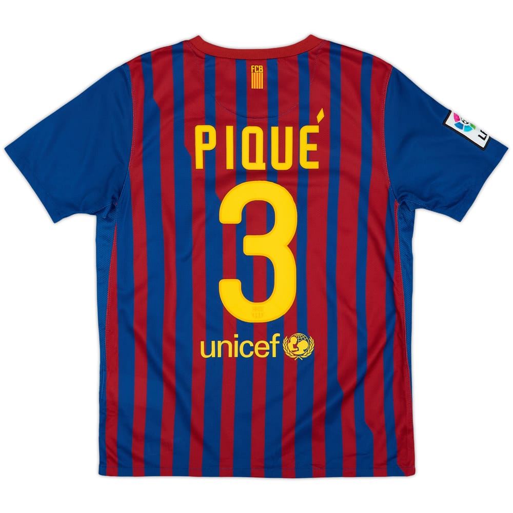 2011-12 Barcelona Home Shirt Pique #3 - 9/10 - (L.Boys)