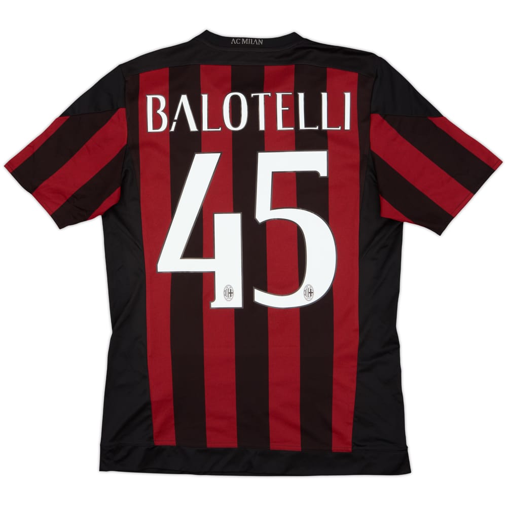 2015-16 AC Milan Home Shirt Balotelli #45 - 8/10 - (M)