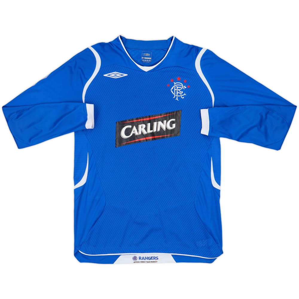 2008-09 Rangers Home L/S Shirt - 6/10 - (S)
