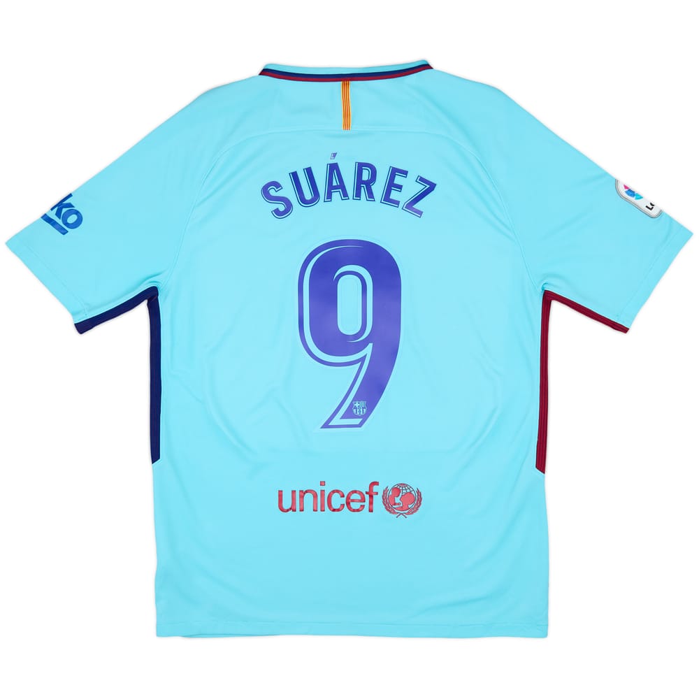 2017-18 Barcelona Away Shirt Suarez #9 - 6/10 - (L)