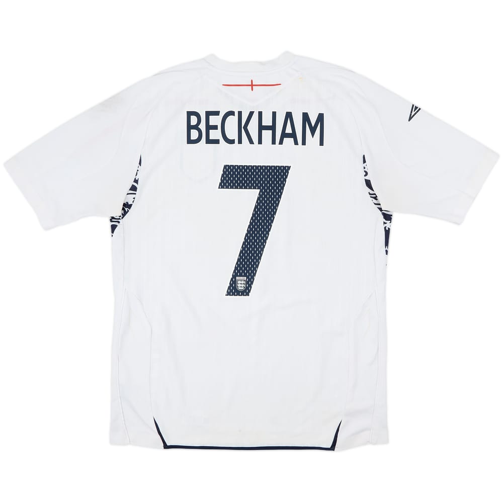 2007-09 England Home Shirt Beckham #7 - 6/10 - (L)