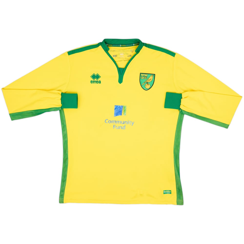 2016-17 Norwich Home L/S Shirt - 5/10 - (XL)