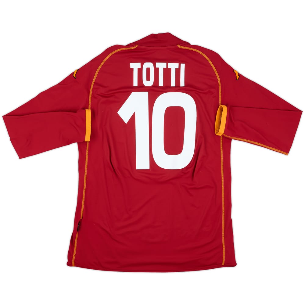 2008-09 Roma Home L/S Shirt Totti #10 - 8/10 - (L)