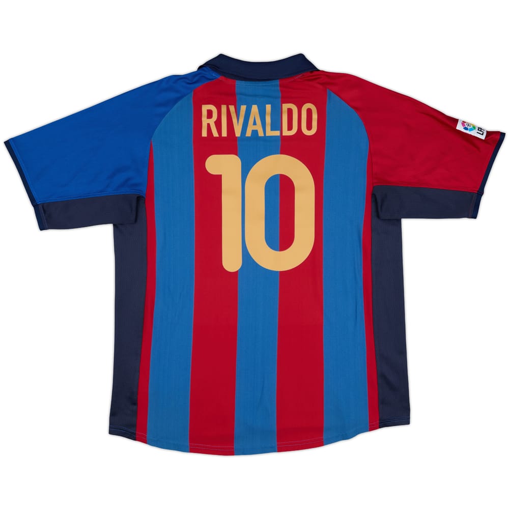 2001-02 Barcelona Home Shirt Rivaldo #10 - 8/10 - (L)