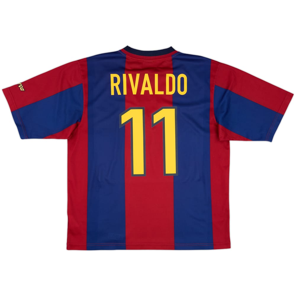 1998-00 Barcelona Basic Home Shirt Rivaldo #11 - 8/10 - (L)