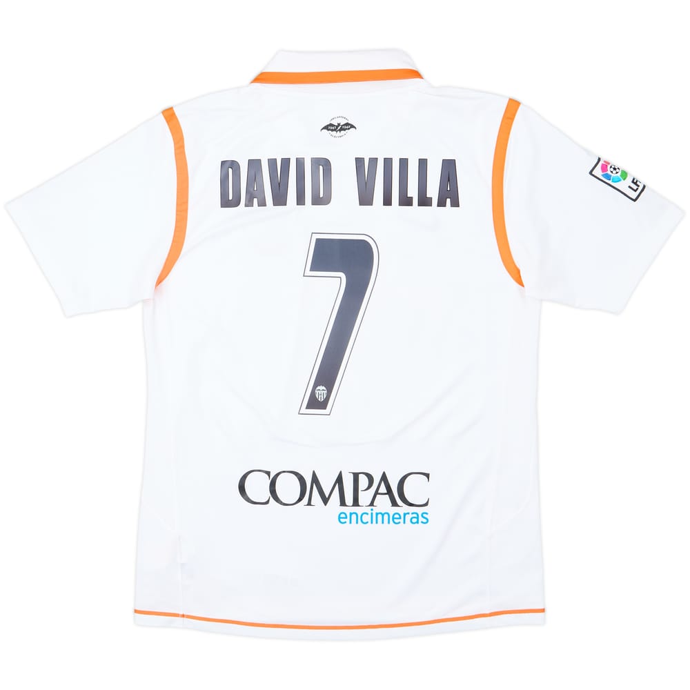 2007-08 Valencia Home Shirt David Villa #7 - 8/10 - (L)