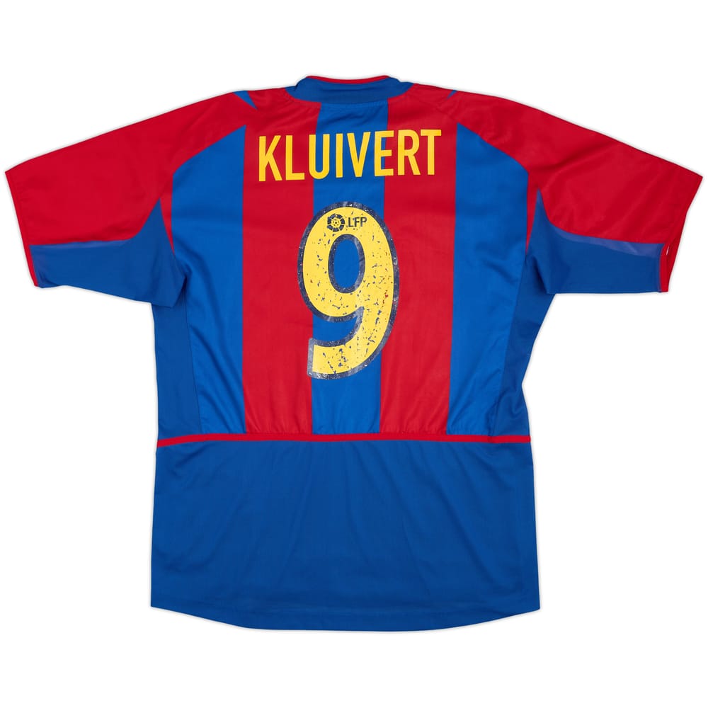 2002-03 Barcelona Player Issue Home Shirt Kluivert #9 - 5/10 - (L)