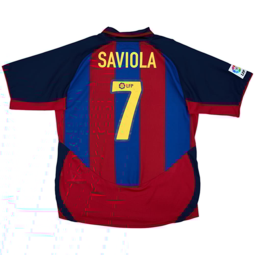 2003-04 Barcelona Home Shirt Saviola #7 - 7/10 - (L)