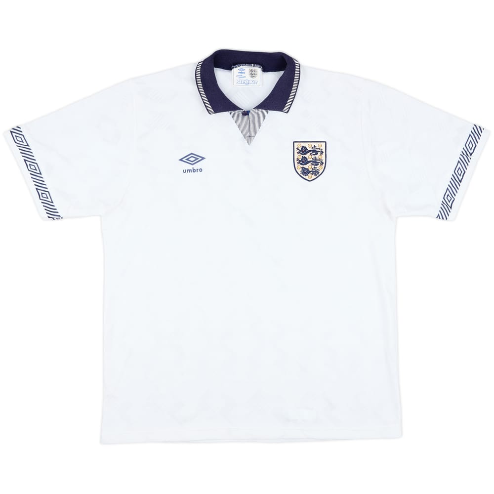 1990-92 England Home Shirt - 8/10 - (XL)