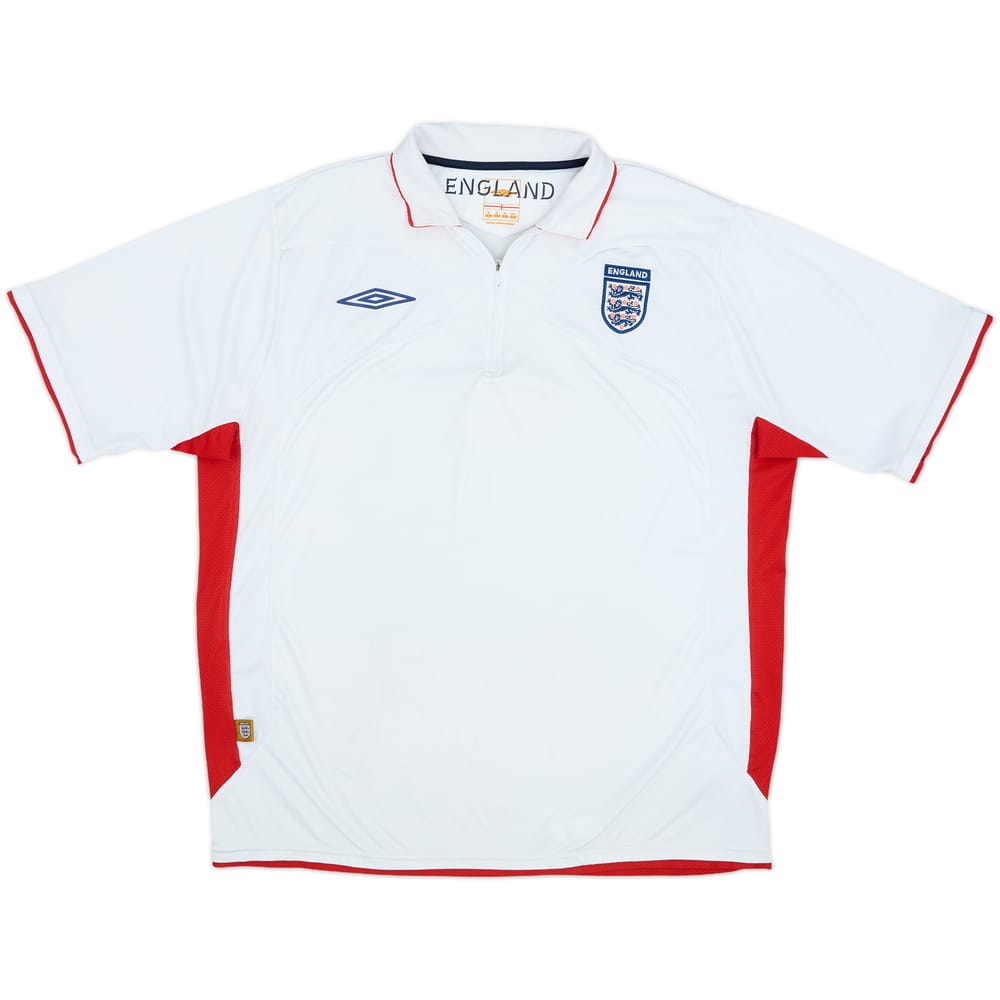 2005-06 England Umbro 1/4 Zip Polo Shirt - 5/10 - (XL)