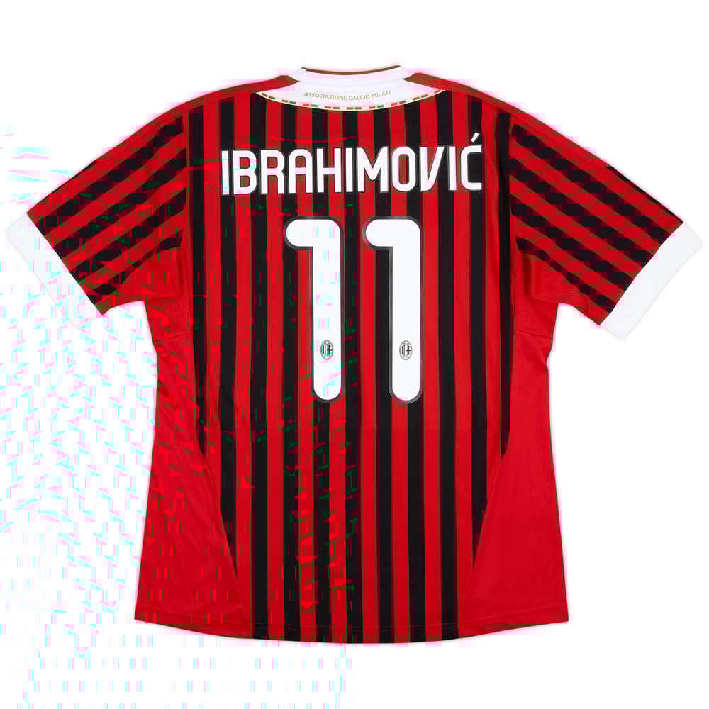 2011-12 AC Milan Home Shirt Ibrahimovic #11 - 8/10 - (L)