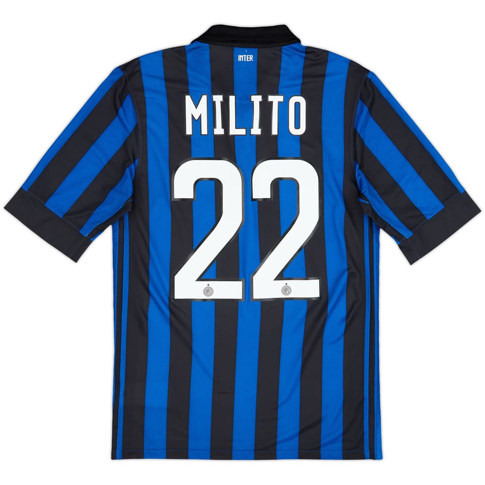 2011-12 Inter Milan Home Shirt Milito #22 - 6/10 - (S)