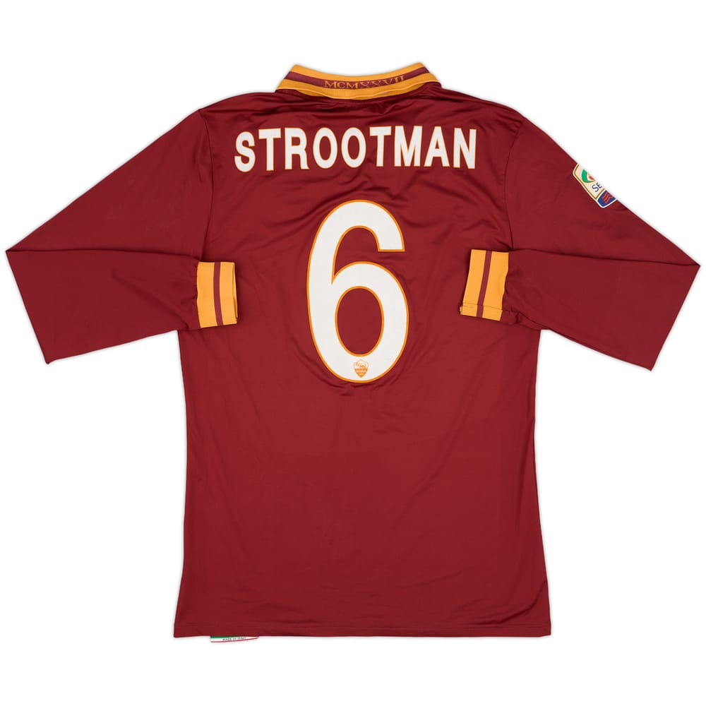 2013-14 Roma Home L/S Shirt Strootman #6 - 7/10 - (L)