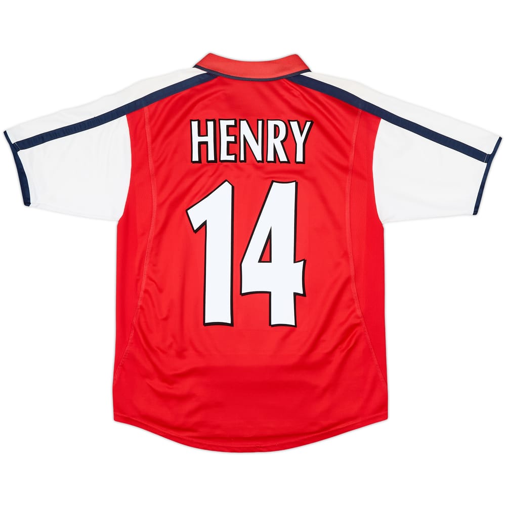 2000-02 Arsenal Home Shirt Henry #14 - 7/10 - (XL.Boys)