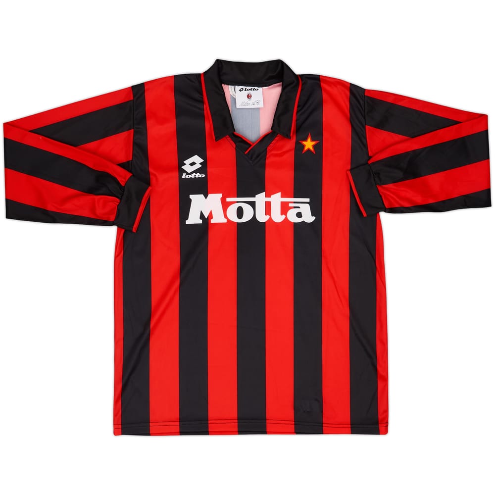 1993-94 AC Milan Home L/S Shirt - 9/10 - (XL.Boys)