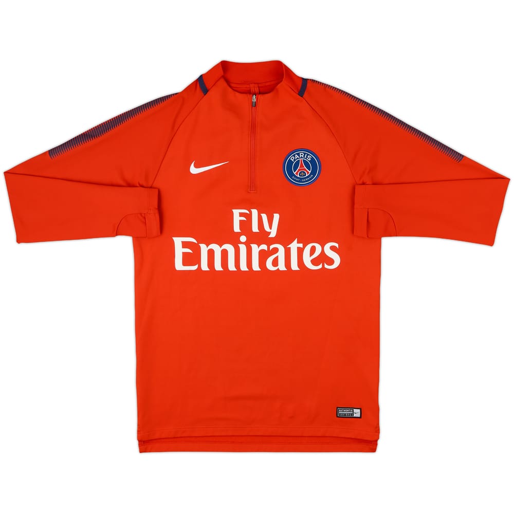2017-18 Paris Saint-Germain Nike 1/4 Zip Sweat Top - 8/10 - (S)