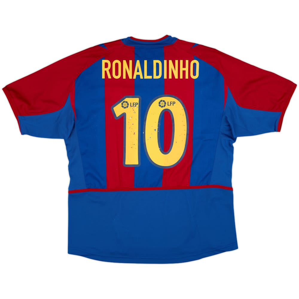 2002-03 Barcelona Home Shirt Ronaldinho #10 - 6/10 - (L)