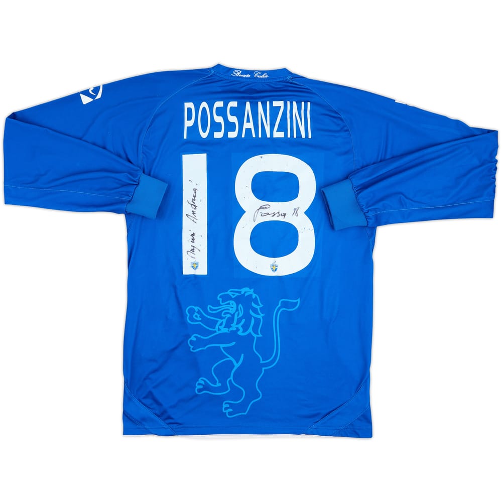 2009-10 Brescia Match Issue Signed Home L/S Shirt Possanzini #18
