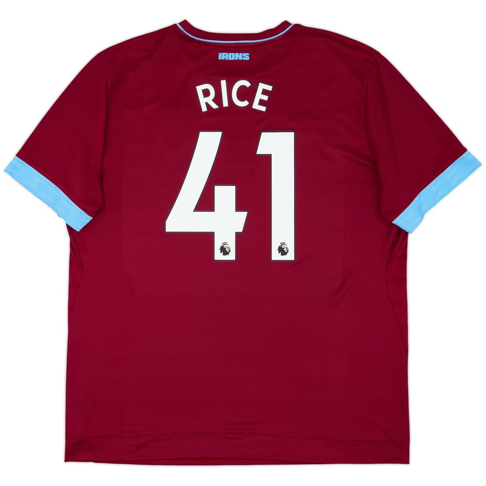 2018-19 West Ham Home Shirt Rice #41 - 10/10 - (XXL)