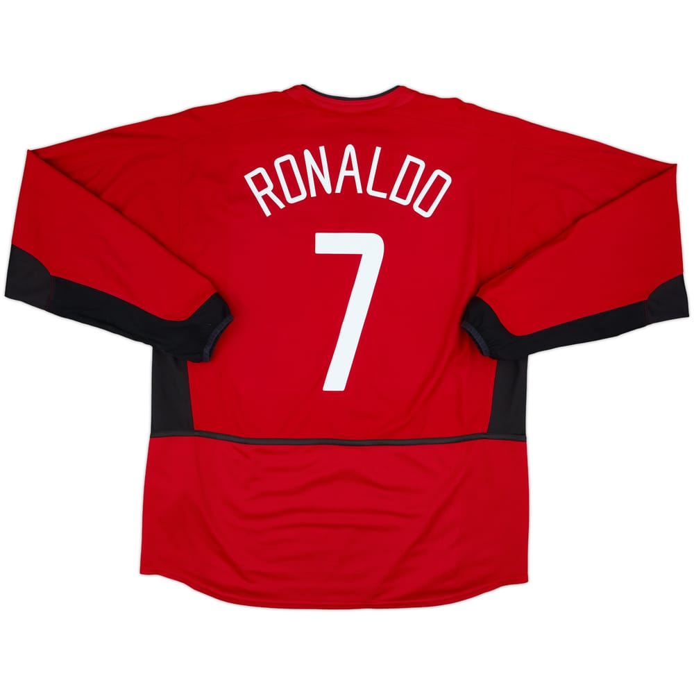 2002-04 Manchester United Home L/S Shirt Ronaldo #7 - 7/10 - (XXL)