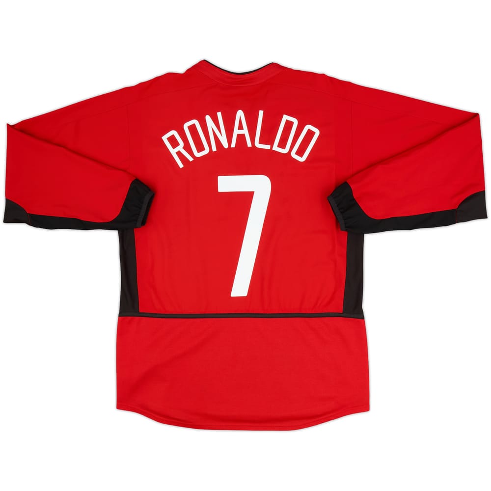 2002-04 Manchester United Home L/S Shirt Ronaldo #7 - 8/10 - (M)