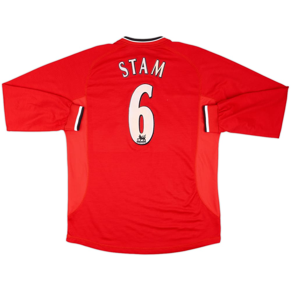 2000-02 Manchester United Home L/S Shirt Stam #6 - 8/10 - (L)