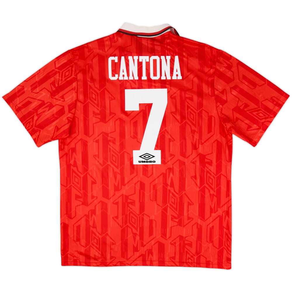 1992-94 Manchester United Home Shirt Cantona #7 - 8/10 - (XL)