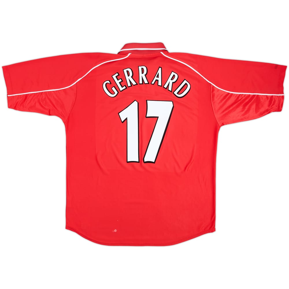 2000-02 Liverpool Home Shirt Gerrard #17 - 7/10 - (XL)