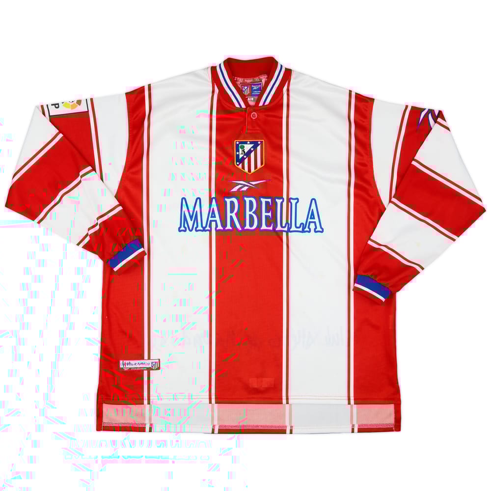 1999-00 Atletico Madrid Home L/S Shirt - 8/10 - (XL)