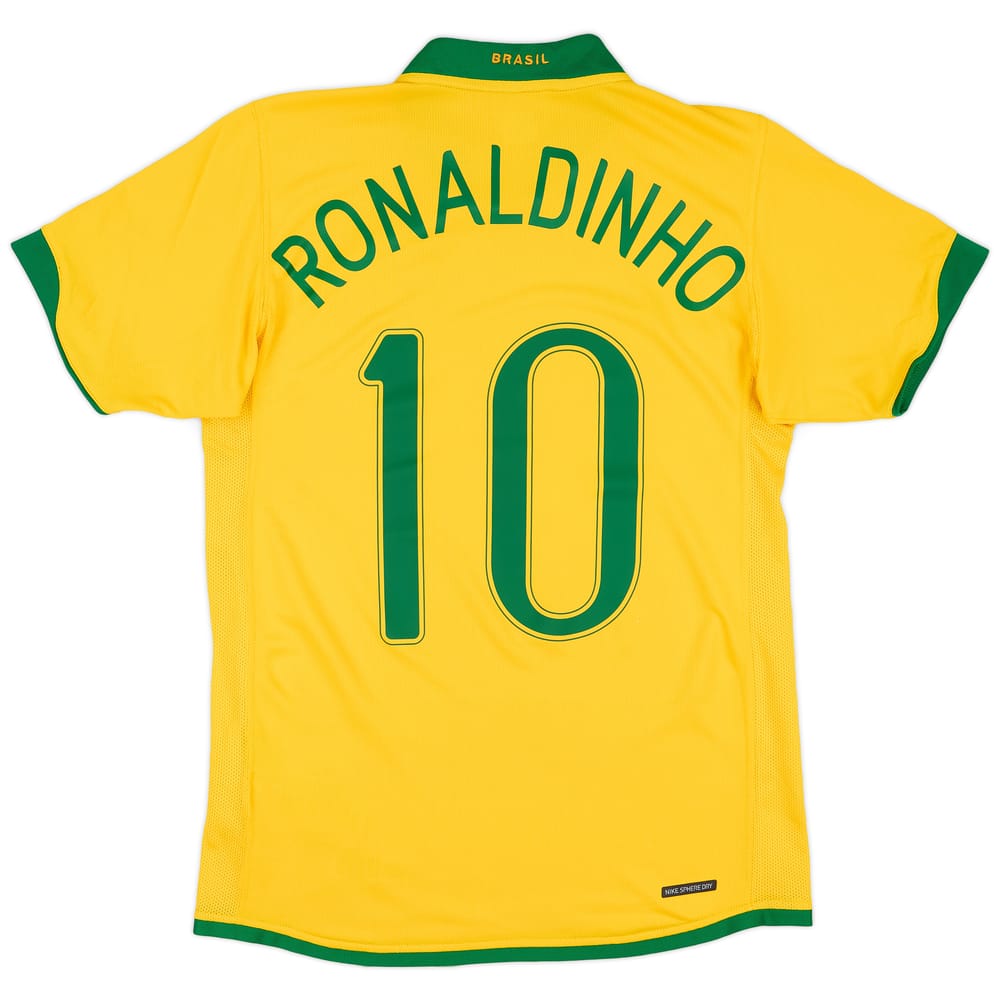 2006-08 Brazil Home Shirt Ronaldinho #10 - 9/10 - (S)