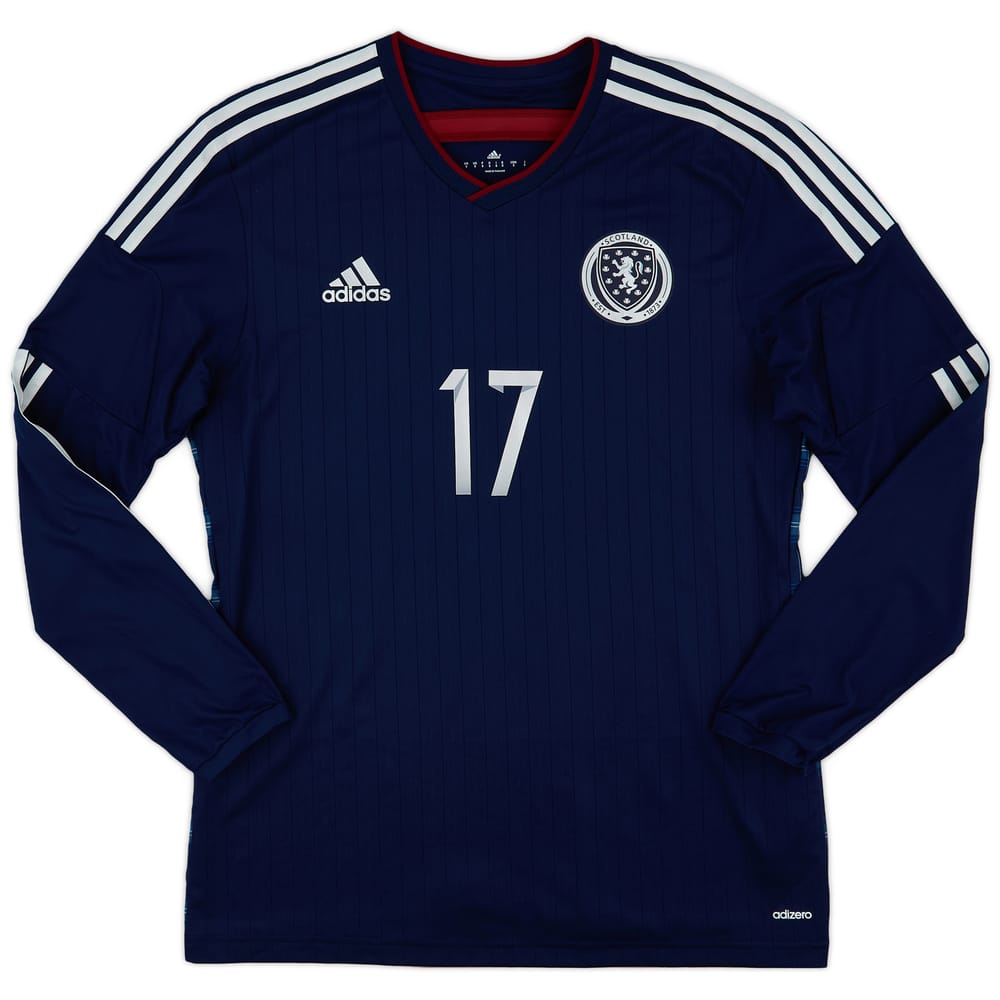 2014-15 Scotland Player Issue Home L/S Shirt #17 - 9/10 - (M)